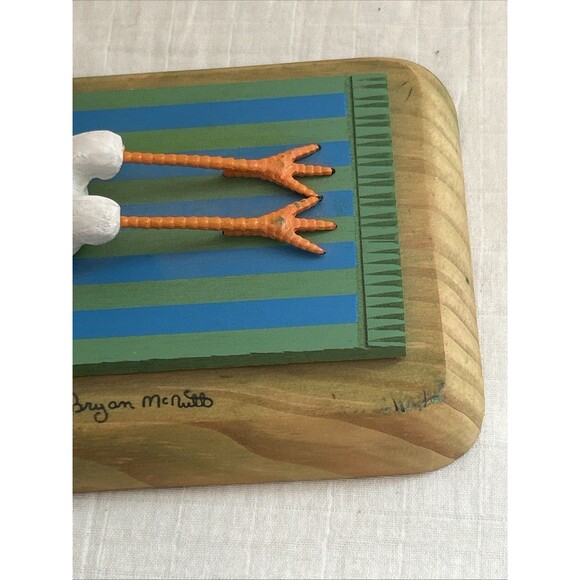 Vintage Bryan McNutt Dept56 Whimsical Chicken “sunny side Up” Folk Art Beach Fun - Picture 6 of 6